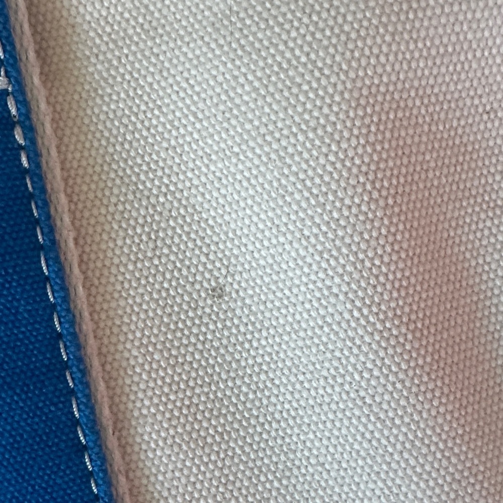 Lands' End Cream Canvas Tote with Bright Blue Trim - Picture 3 of 4